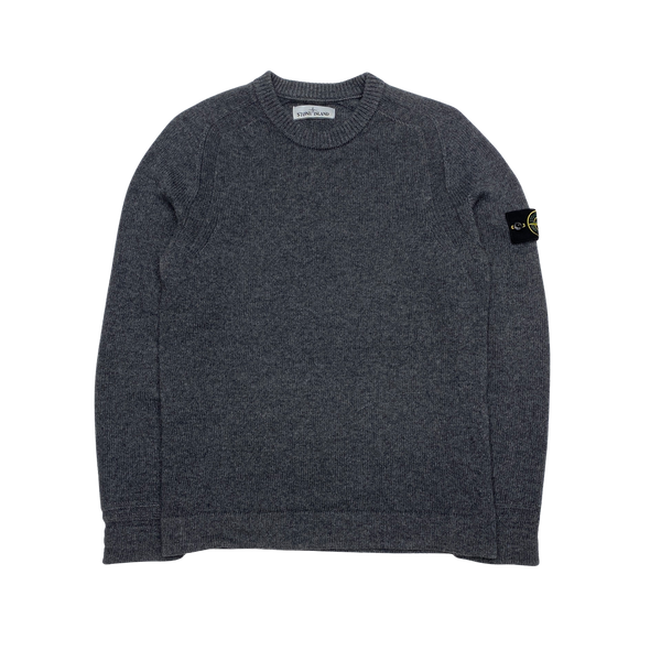 Stone Island 2018 Dark Grey Wool Crewneck Jumper