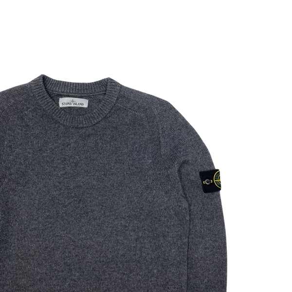 Stone Island 2018 Dark Grey Wool Crewneck Jumper