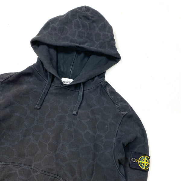Stone Island 2014 Black Tortoise Shell Camo Pullover Hoodie