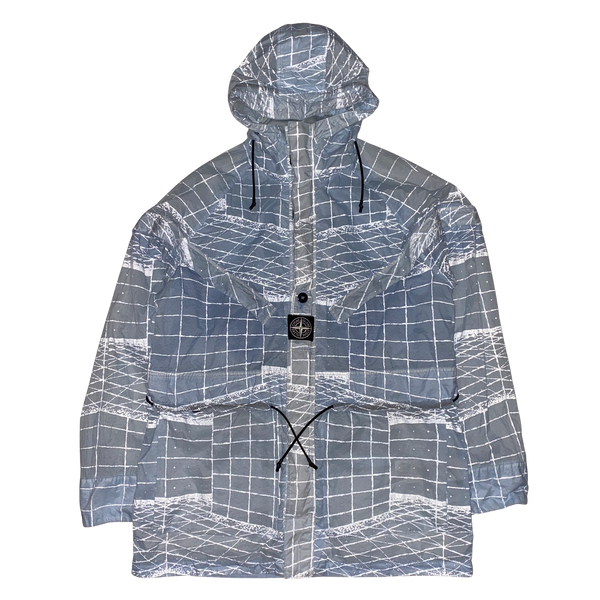 Stone Island 2021 Ice Blue Reflective Grid Lamy TC Jacket