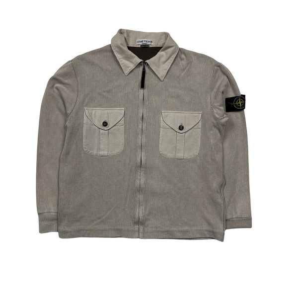 Stone Island SS2000 Vintage Ribbed Cotton Overshirt - Medium