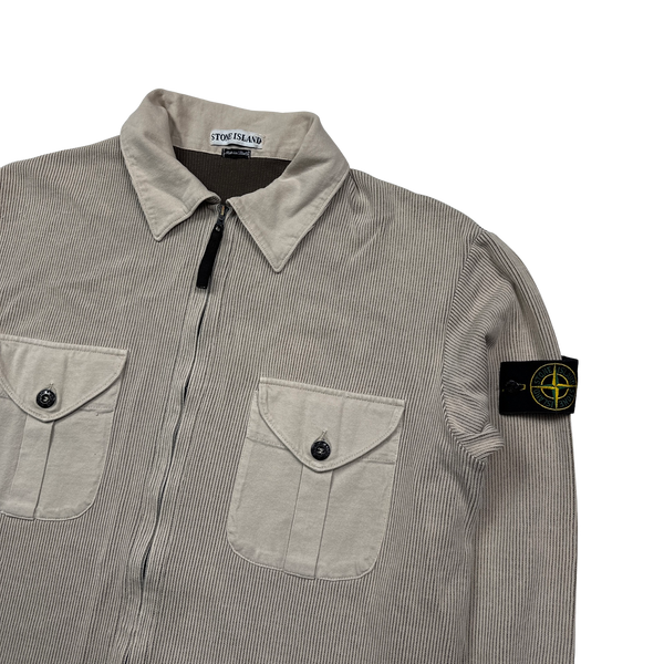 Stone Island SS2000 Vintage Ribbed Cotton Overshirt - Medium