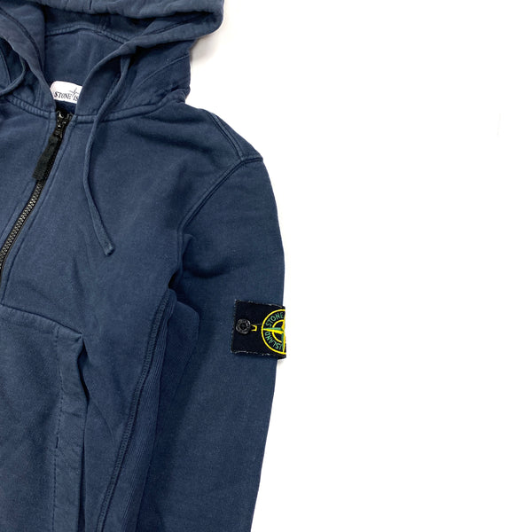 Stone Island Navy Zipped Cotton Hoodie