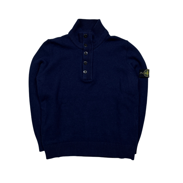 Stone Island 2017 Blue High Neck Knitted Jumper