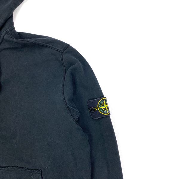Stone Island Black Cotton Zipped Hoodie