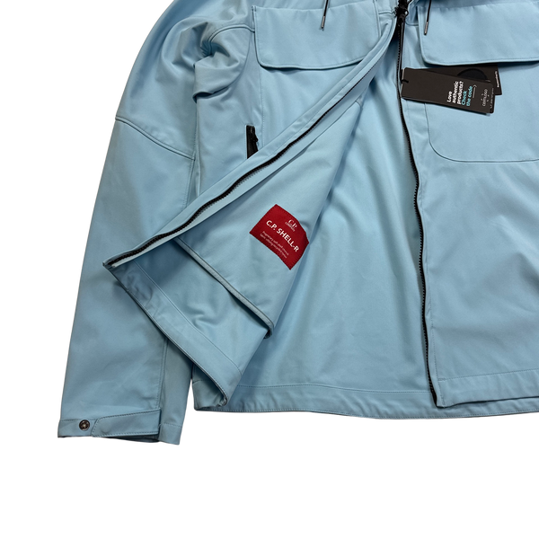 CP Company Light Blue Soft Shell R Goggle Jacket - XXL