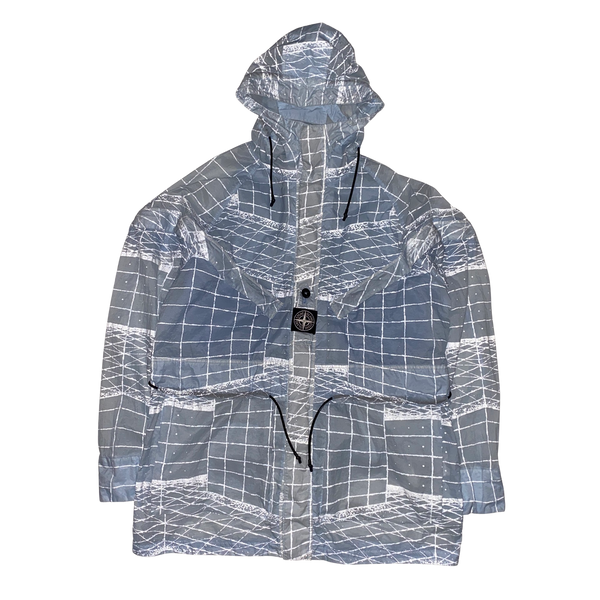 Stone Island 2021 Ice Blue Reflective Grid Lamy TC Jacket