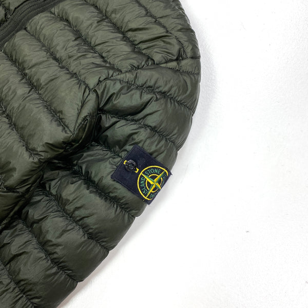Stone Island Khaki Green Garment Dyed Down Puffer Jacket