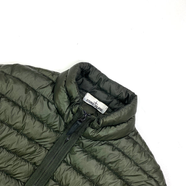 Stone Island Khaki Green Garment Dyed Down Puffer Jacket