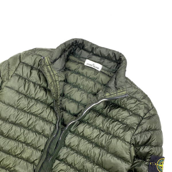 Stone Island Khaki Green Garment Dyed Down Puffer Jacket