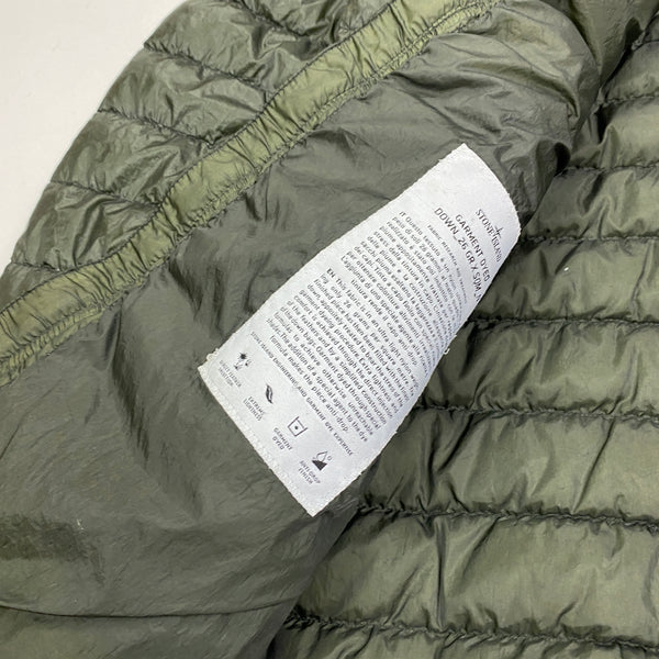 Stone Island Khaki Green Garment Dyed Down Puffer Jacket