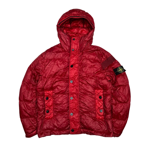 Stone Island 2011 Red Garment Dyed Down Filled Puffer Jacket