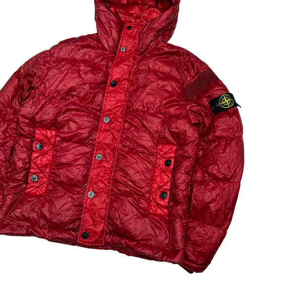 Stone Island 2011 Red Garment Dyed Down Filled Puffer Jacket