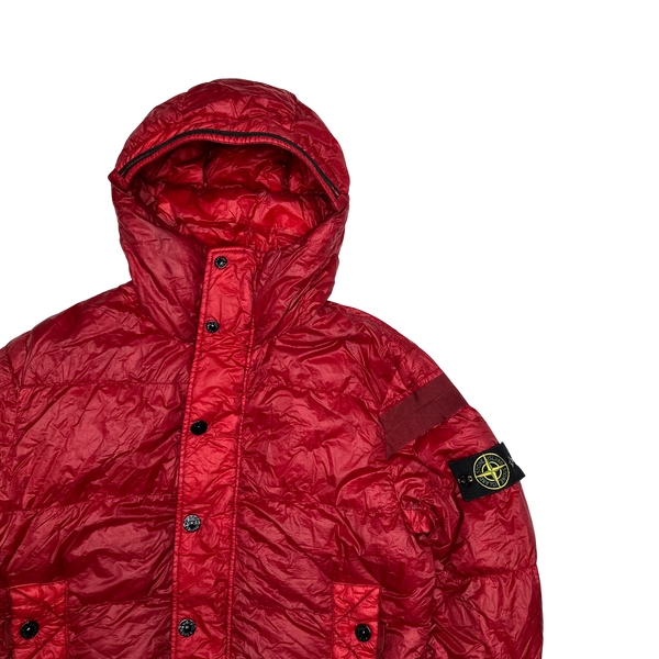 Stone Island 2011 Red Garment Dyed Down Filled Puffer Jacket