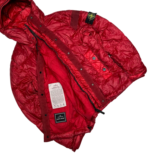 Stone Island 2011 Red Garment Dyed Down Filled Puffer Jacket