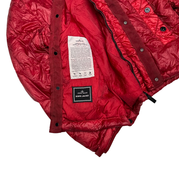 Stone Island 2011 Red Garment Dyed Down Filled Puffer Jacket