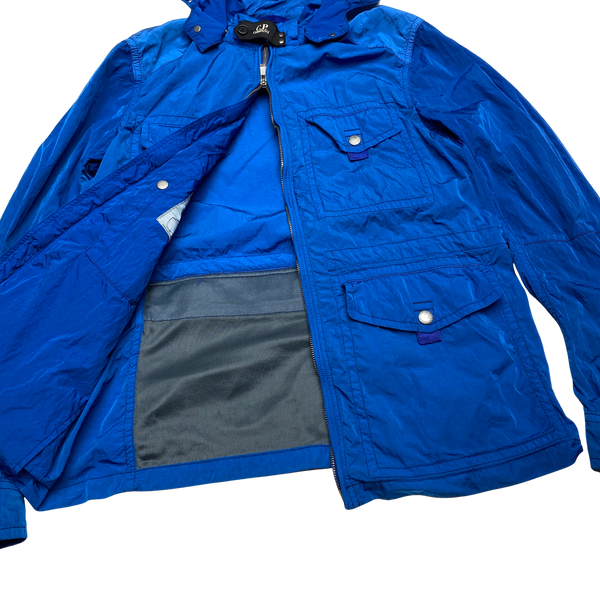 CP Company Chrome Shimmer Goggle Multi Pocket Blue Jacket