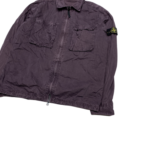 Stone Island 2018 Purple Maroon Cotton Overshirt