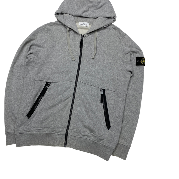 Stone Island 2017 Grey Cotton Zipped Hoodie