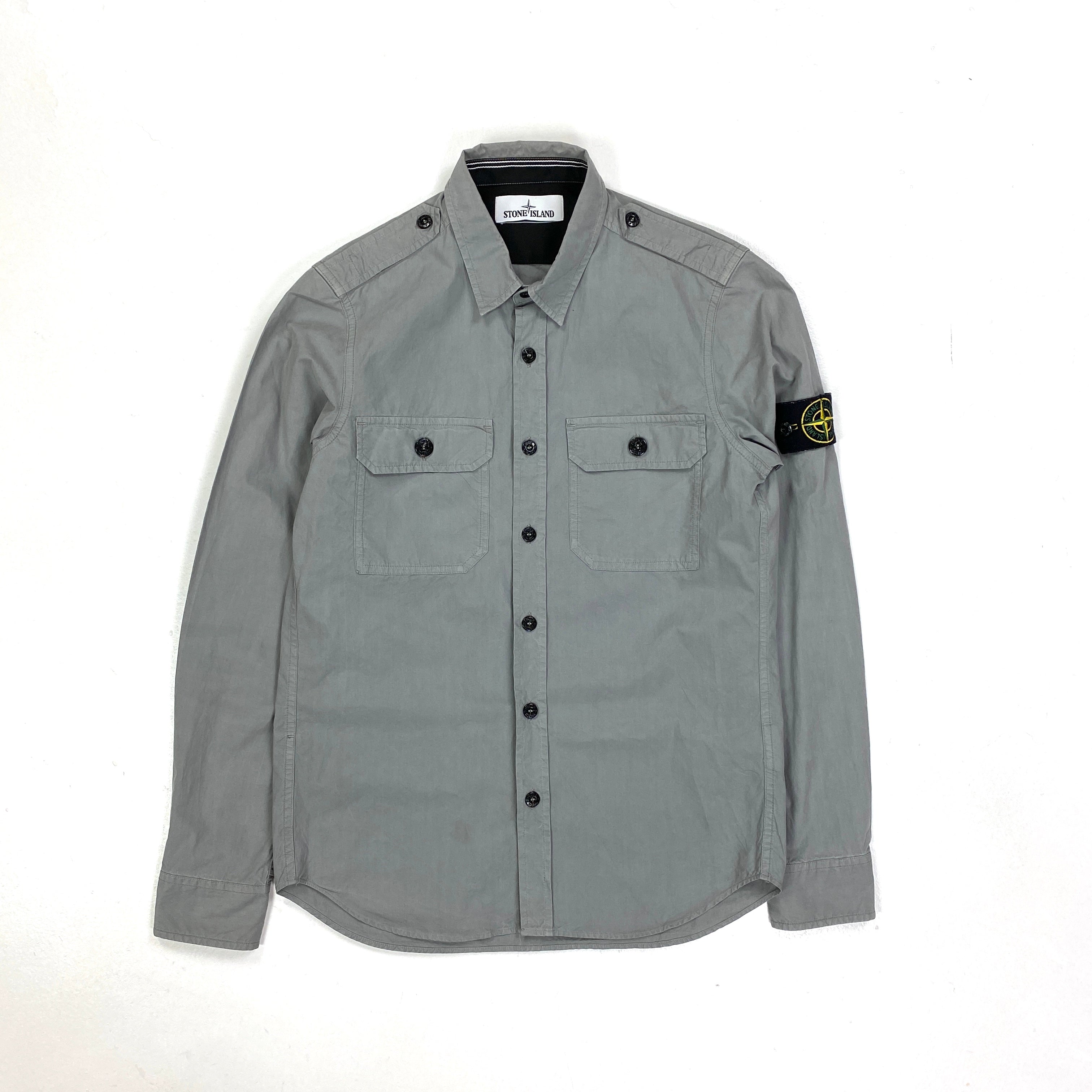 Stone Island Light Grey Cotton Shirt Mat s Island