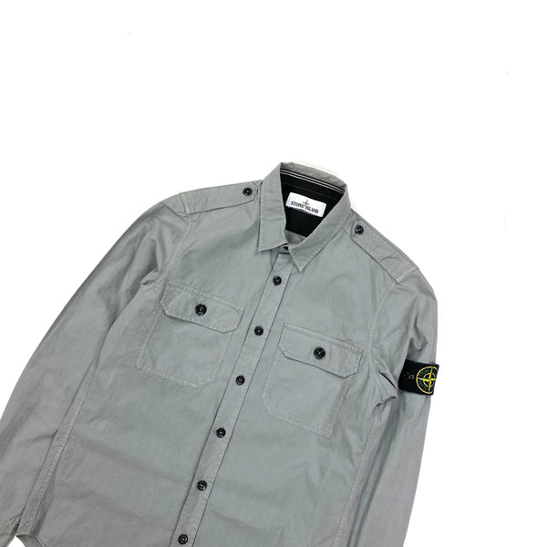 Stone Island Light Grey Cotton Shirt