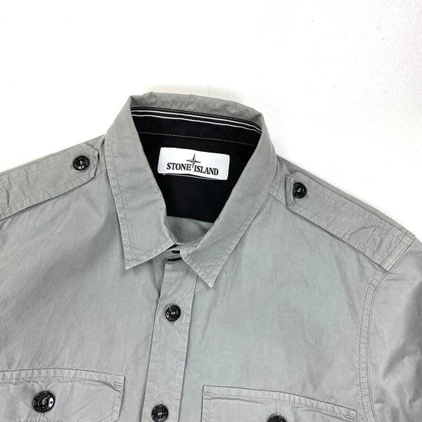 Stone Island Light Grey Cotton Shirt
