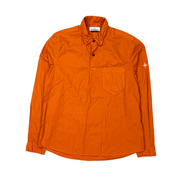 Stone Island Orange Cotton Pullover Shirt
