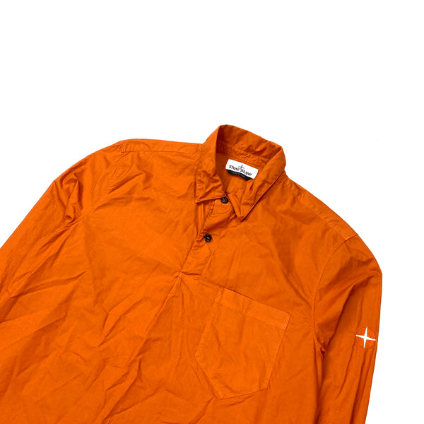 Stone Island Orange Cotton Pullover Shirt