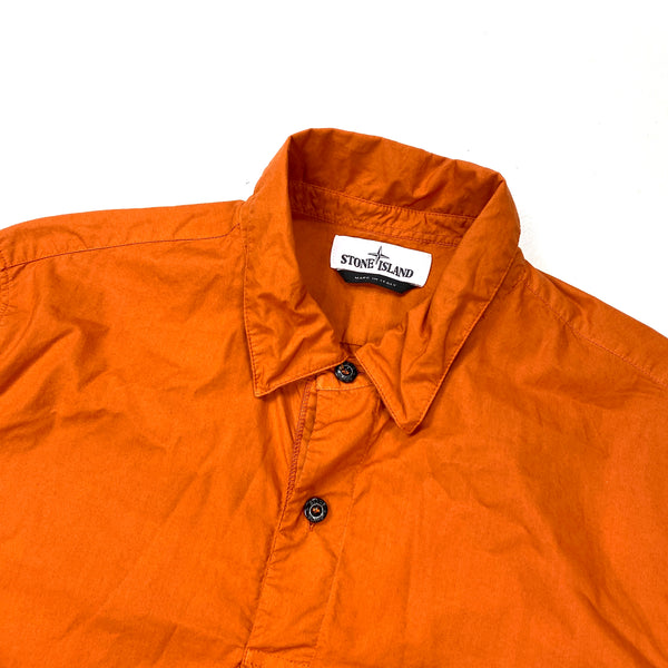 Stone Island Orange Cotton Pullover Shirt