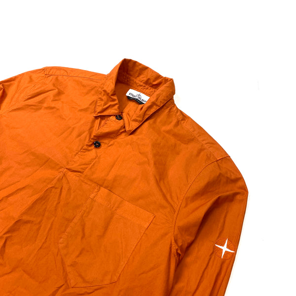 Stone Island Orange Cotton Pullover Shirt