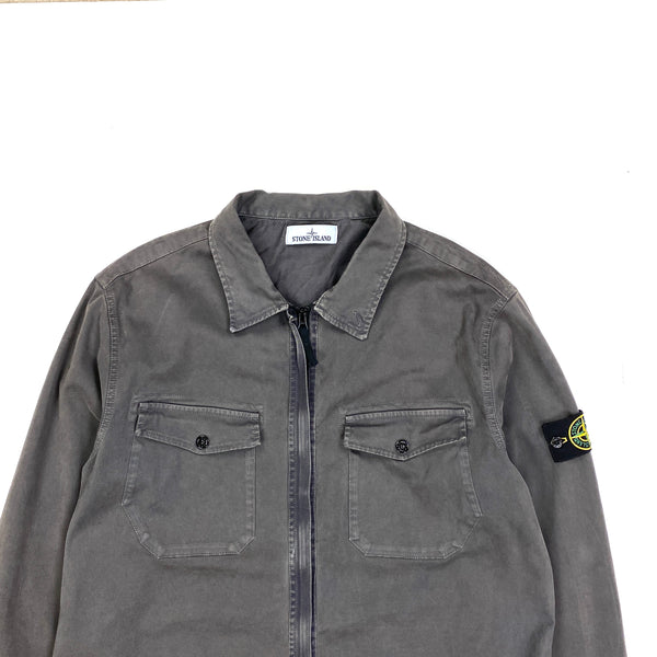 Stone Island Charcoal Grey Zipped Overshirt