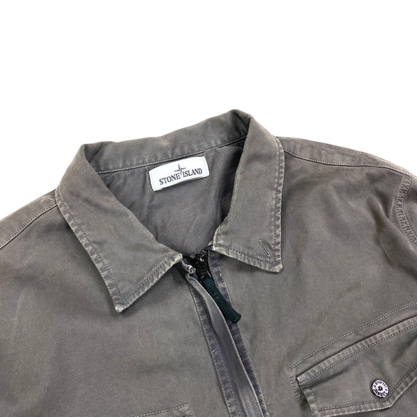 Stone Island Charcoal Grey Zipped Overshirt