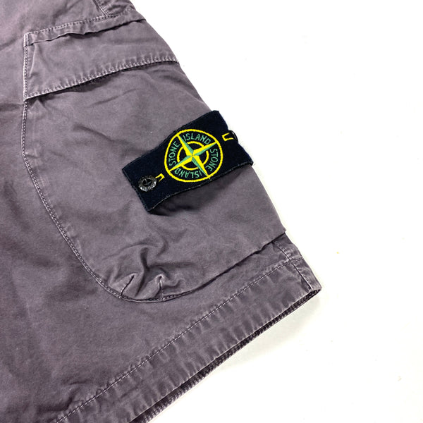 Stone Island Grey Cotton Cargo Shorts