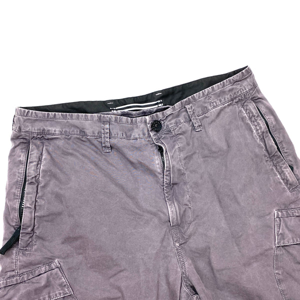 Stone Island Grey Cotton Cargo Shorts