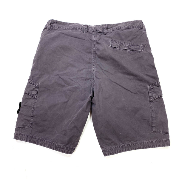 Stone Island Grey Cotton Cargo Shorts