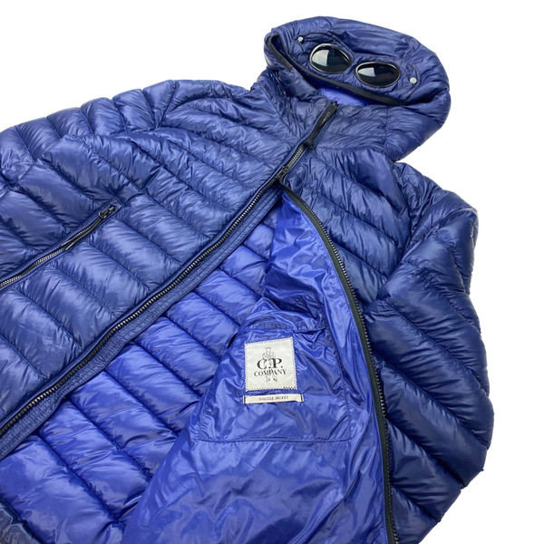 CP Company Blue Dyed Down Goggle Jacket