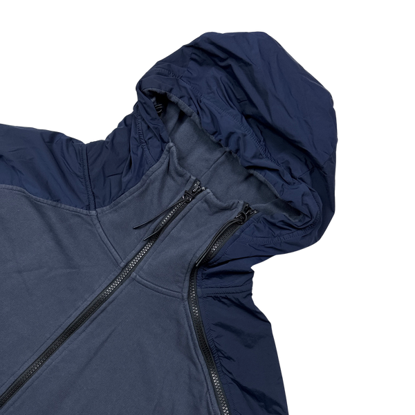 CP Company Navy Two Tone Hoodie - Large