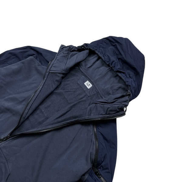 CP Company Navy Two Tone Hoodie - Large