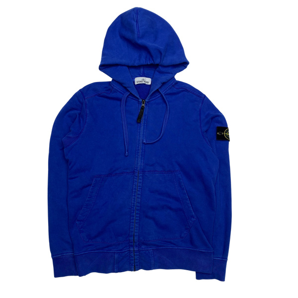 Stone Island 2017 Blue Cotton Zipped Hoodie