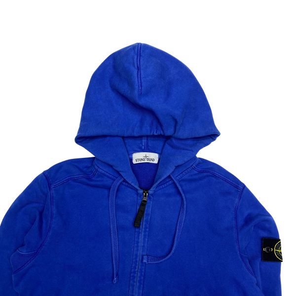 Stone Island 2017 Blue Cotton Zipped Hoodie