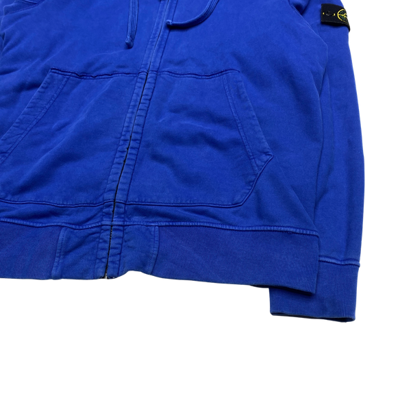 Stone Island 2017 Blue Cotton Zipped Hoodie