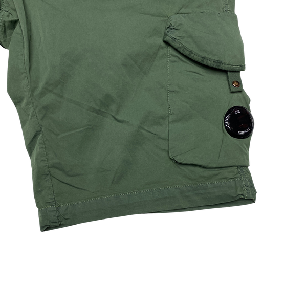 CP Company Green Cotton Lens Viewer Cargo Shorts
