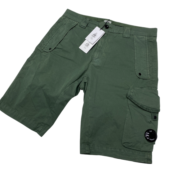 CP Company Green Cargo Cotton Lens Viewer Shorts