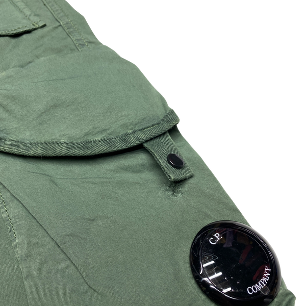 CP Company Green Cargo Cotton Lens Viewer Shorts