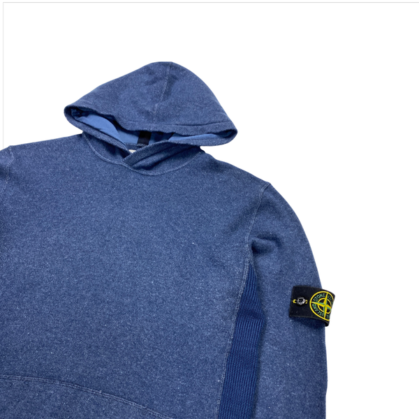 Stone Island Wool Blend Two Tone Pullover Hoodie