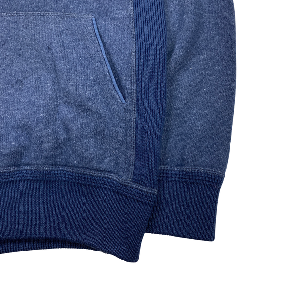 Stone Island Wool Blend Two Tone Pullover Hoodie