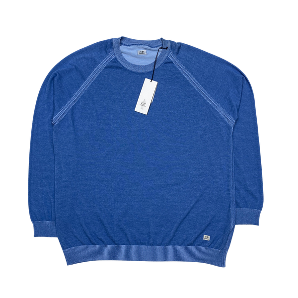 CP Company Two Tone Blue Pullover Jumper
