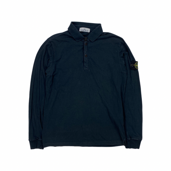 Stone Island Stretch Cotton Longsleeve Polo Top