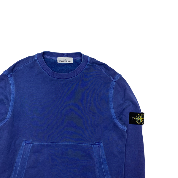 Stone Island Blue Two Tone Pullover Sweatshirt