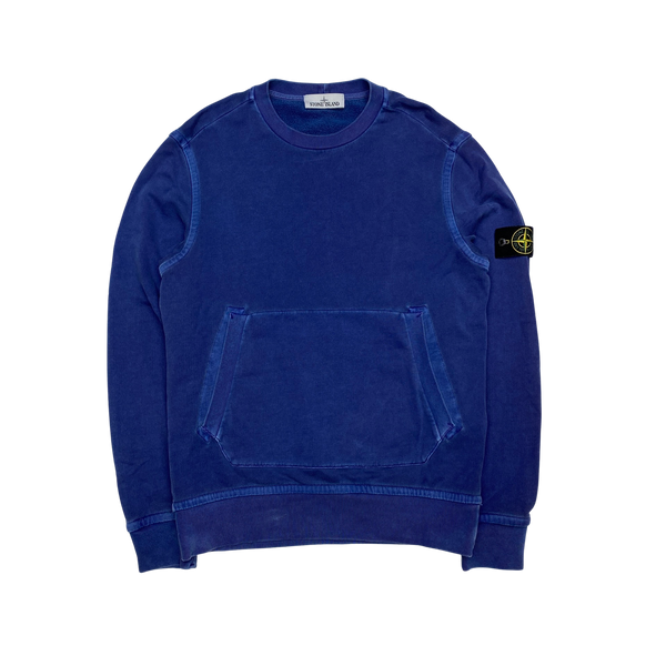 Stone Island Blue Two Tone Pullover Sweatshirt